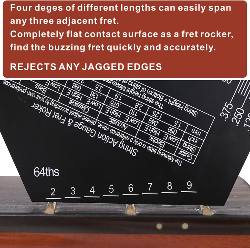 Guitar String Action Gauge String Height Ruler Guitar Fret Rocker Fret Leveling Guide High Precise Guitar Luthier Tool