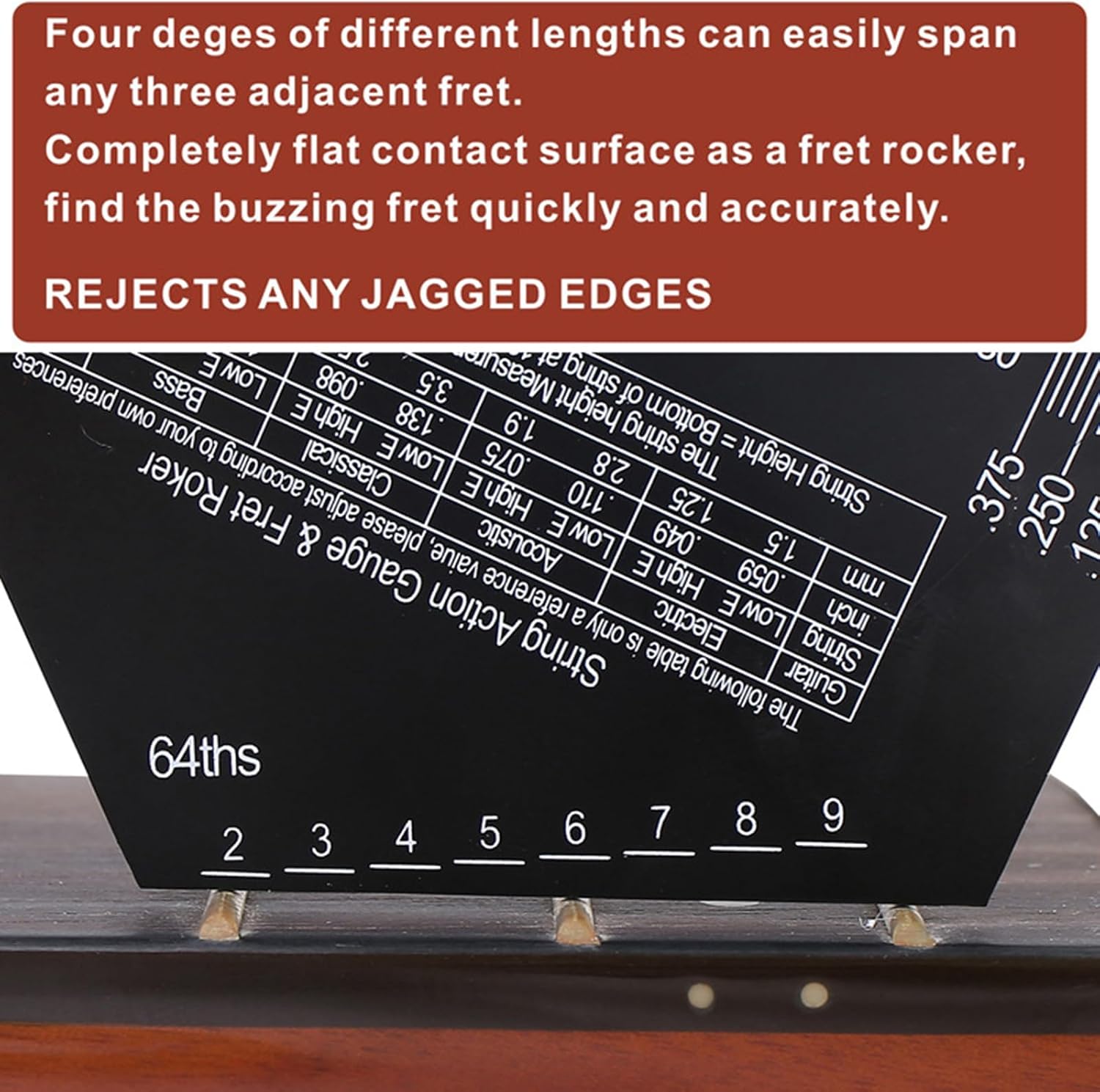 Guitar String Action Gauge String Height Ruler Guitar Fret Rocker Fret Leveling Guide High Precise Guitar Luthier Tool