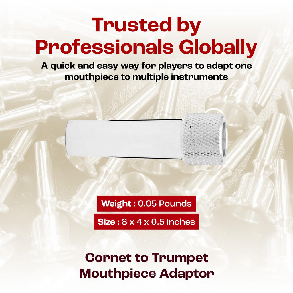 Denis Wick Mouthpiece Adaptor for Trumpet - Silver Plated, Quick & Handy Way Connector for Cornet Players to Trumpet Mouthpiece - Durable Design with Reliable Fit, Suited to Students & Professionals