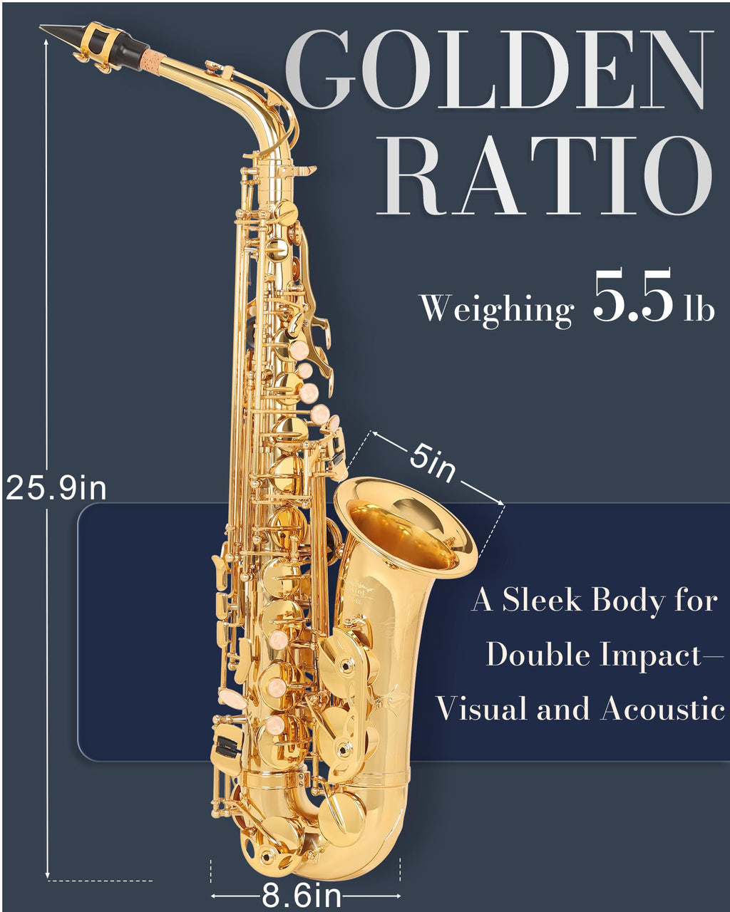 AKLOT Handcrafted E-Flat Alto Saxophone: Matte Silver Brass Body with Warm, Rich Tone, Secure Air Seal, Smooth 23-Key System, Includes Reeds, Premium Leather Case and Saxophone Cleaning Kit (CH-FM)