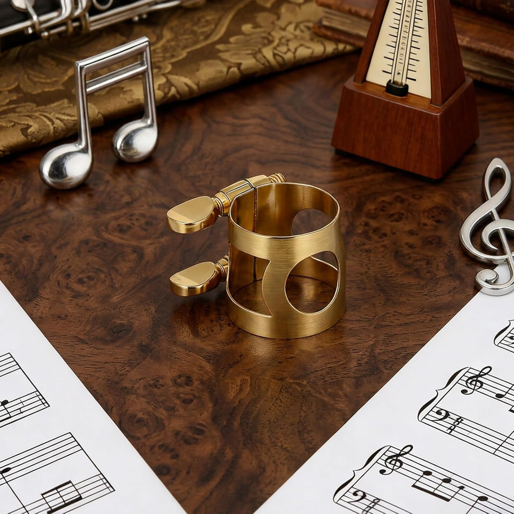 Alto Saxophone Ligature, Double Screws Saxophone Gold Fastener | Alto Sax Ligature Alto Sax Mouthpiece Ligature with Adjustable Screw