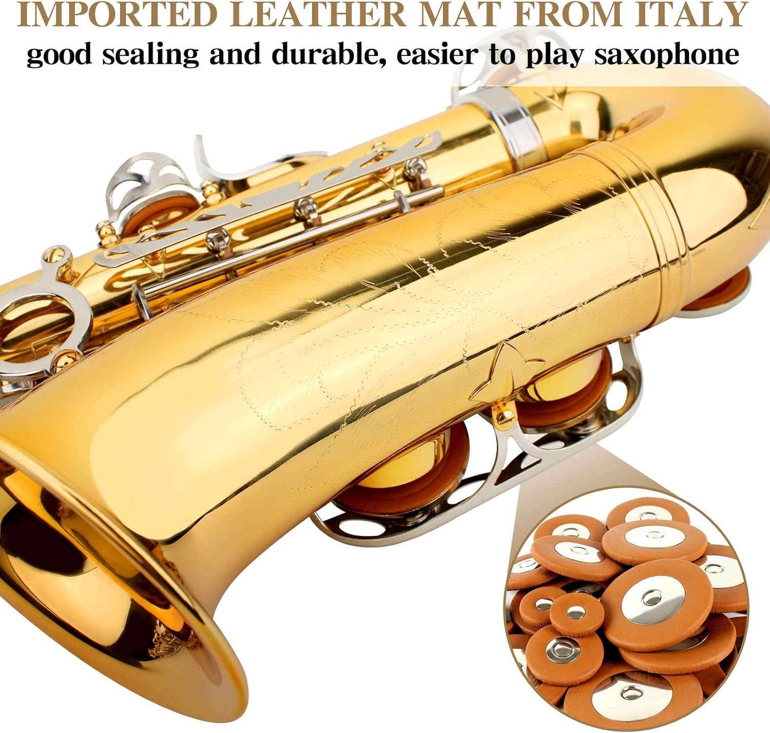 SLADE Alto Saxophone Eb Alto Saxophone for Beginner Students, Gold & Silver, WSS948