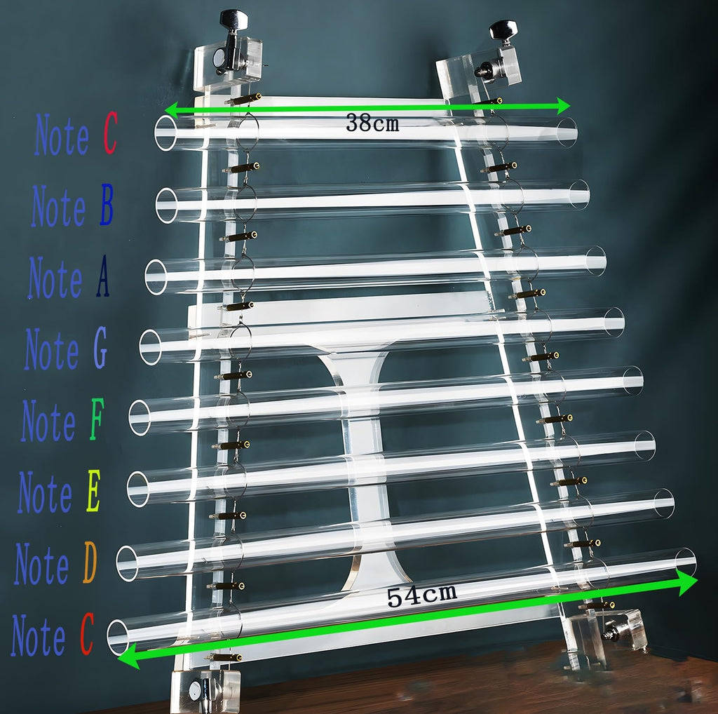 Crystal Singing Harp 8 Notes C D E F G A B C Including Aluminum Suitcase Healing Musical Instrument for Healing Meditation, Adjusting Emotional State,Clear 432 Hz,11 inch