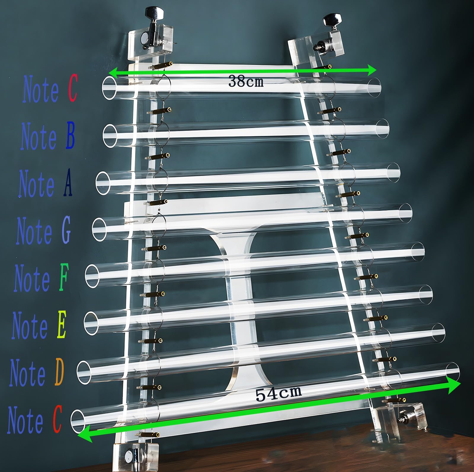 Crystal Singing Harp 8 Notes C D E F G A B C Including Aluminum Suitcase Healing Musical Instrument for Healing Meditation, Adjusting Emotional State,Clear 432 Hz,11 inch