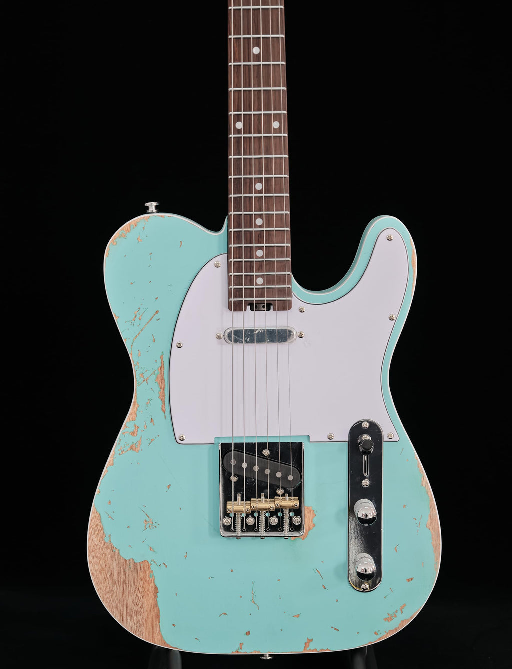 KGD Relic electric guitar mahogany body carbonized maple neck rosewood fretboard 6-string solidbody electric guitar S-S pickupsbrass barrel saddle bridge (Grass Green)