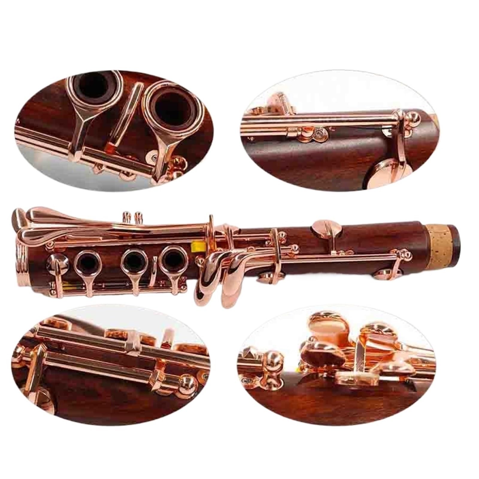 Professional Clarinet Rosewood BB Rose Gold Plated Keys Coaxial Clarinet Instrument(1)