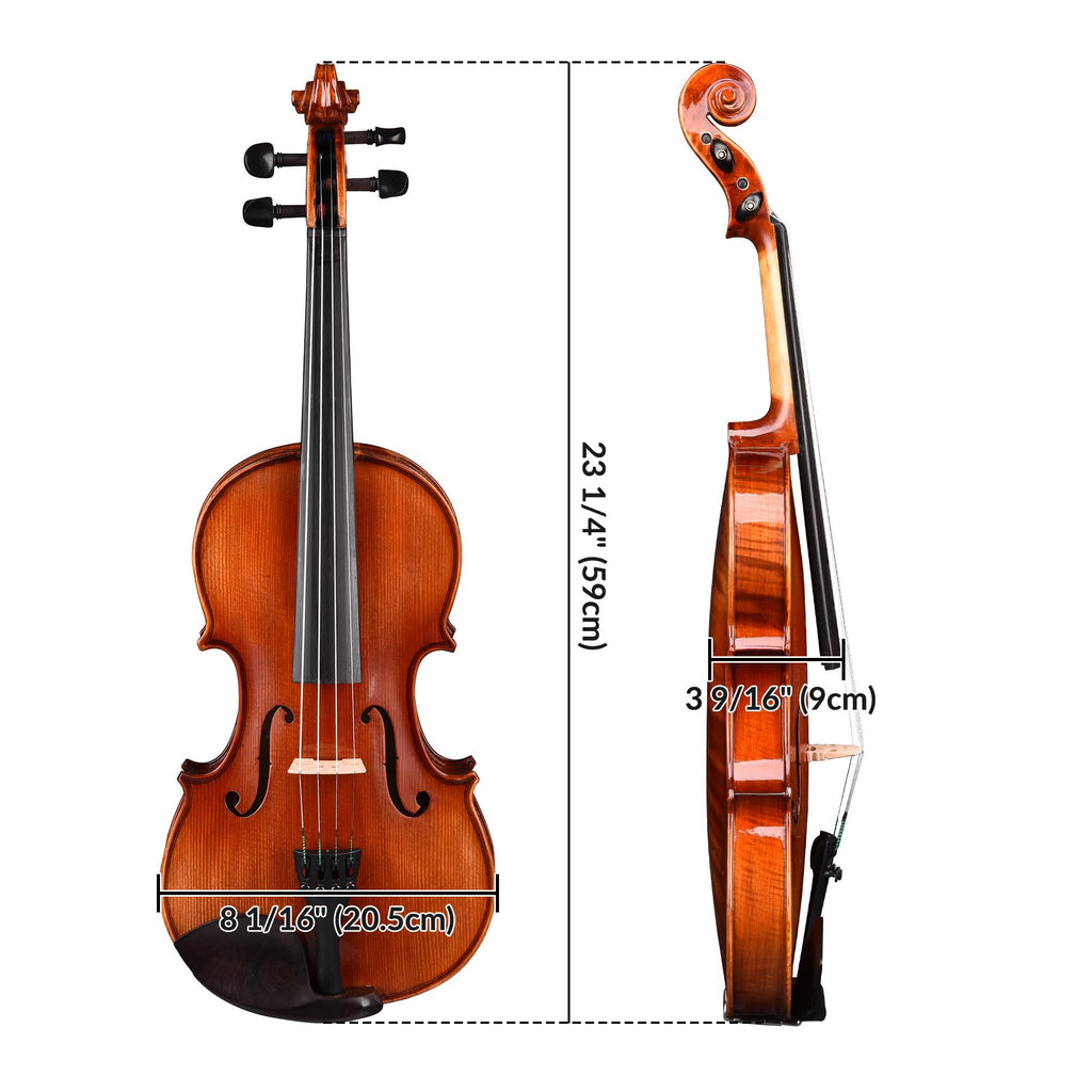 AW Solid Wood Violin 4/4 Full Set Fiddle Beginner Violin Full Size Stradivari Copy Style with Carry Case Bow Rosin Shoulder Rest for Student Adults Starter Kit