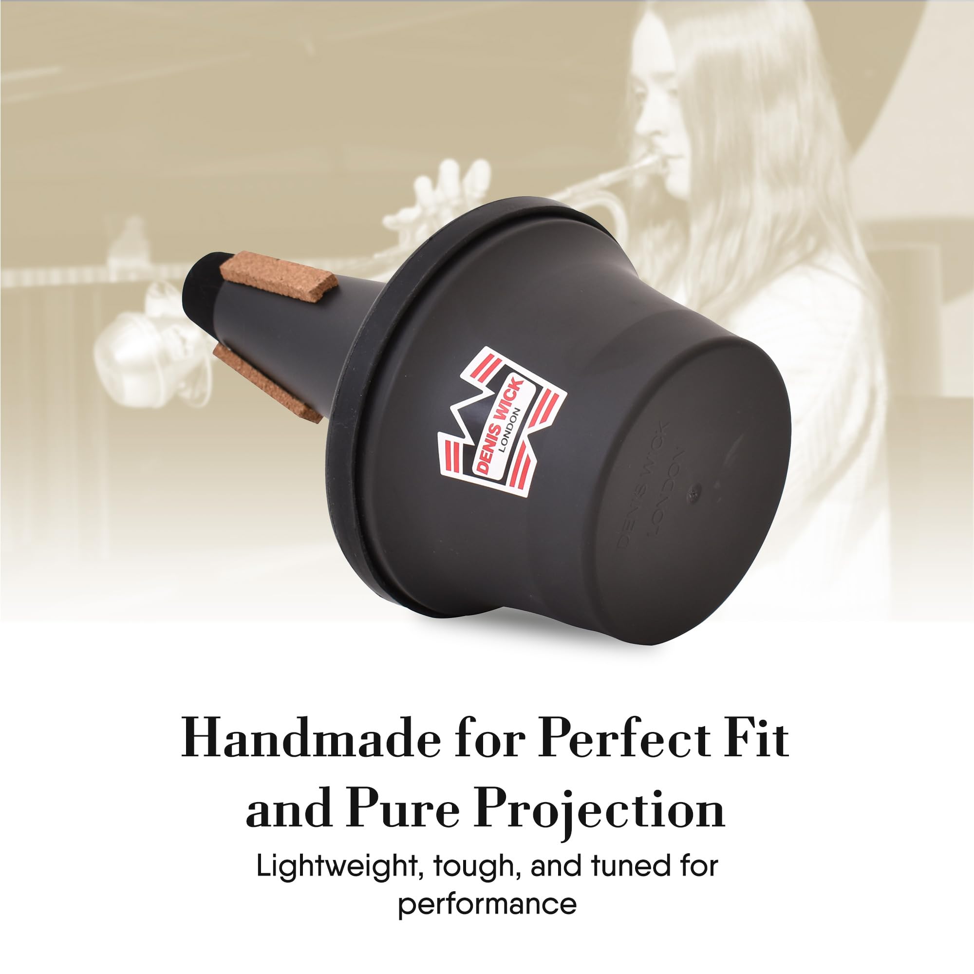 Denis Wick Straight Mute for Trumpet or Cornet, 5504 - Hand-Spun Aluminum Mute with Natural Cork - Brilliant Tone, Reliable Intonation & Tight-Bell Fit for Performance - 6.1 x 3.4 x 3.4 In, 2.26 oz