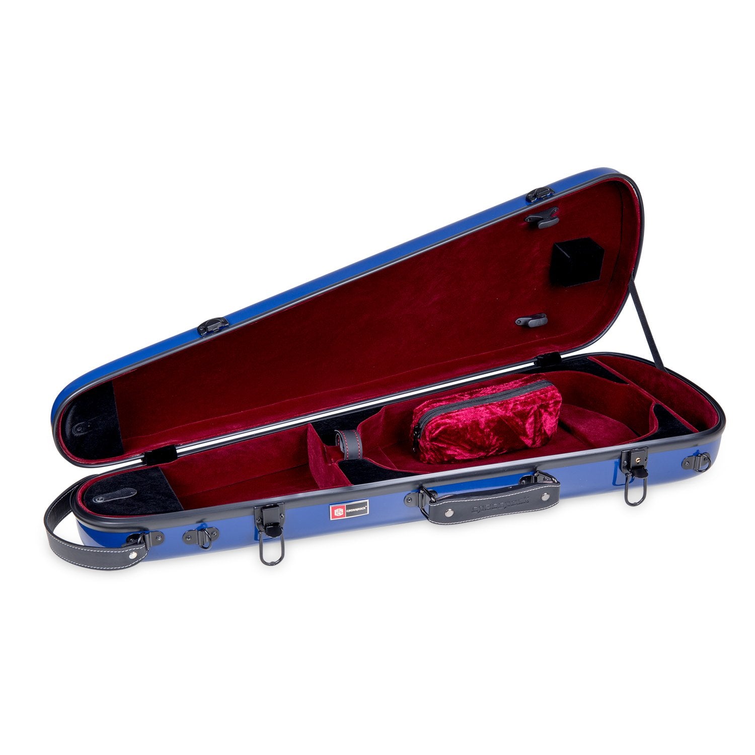 Crossrock Fiberglass Violin Case for 4/4 Full Size – Glossy Mint Blue Contoured Shell, Velvet Suspension Interior, Backpack Straps – Lightweight & Stylish (CRF1020VMB)