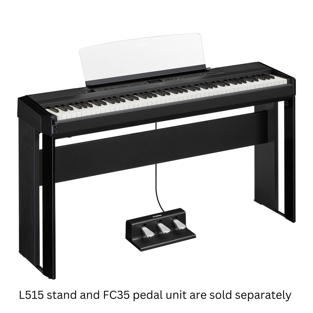 Yamaha P225 88-Key Digital Piano with Weighted Keys, Portable Design, Keyboard, Music Rest, Sustain Foot Switch, and Built-In Speakers, Black (P225B)