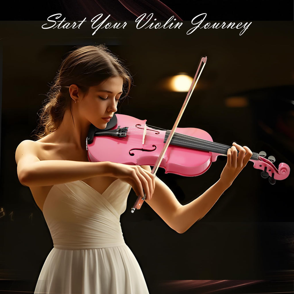 Beginner Violin 4/4, Full Size Violin for Adults, Teens, Student, Acoustic Fiddle Kit with Hard Case,Tuner,Mute,Shoulder Rest,Extra Strings,Cleaning Cloth,Learners Age 12+ (Reddish Brown)