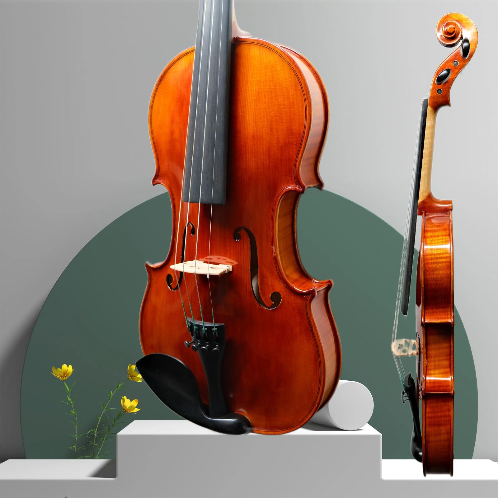 Master 4/4 Full-Size Violin | Hand-Varnished with 20+ Year Aged Italian Spruce & Bosnian Maple | Professional Orchestra Instrument for Professional soloists and session players (VIO1328)