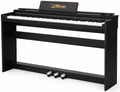 88 Key Digital Piano for Home Studio, with Weighted Hammer Action Keys, Professional Triple Pedal, USB-MIDI Connectivity, Includes Power Adapter, Stand & Headphone Jack, Black