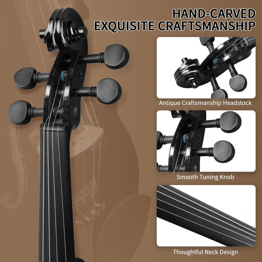 Ktaxon Violin for Beginners Students, Acoustic Violins 4/4, Full Size Fiddle Kit with Case, Bow, Rosin, Adult Teens Learners Age 11+ (Natural)