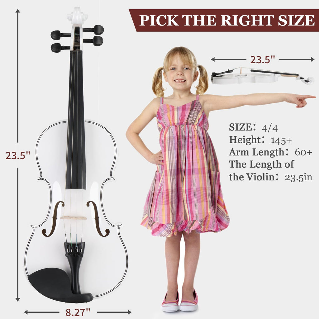 Ktaxon Violin for Beginners Students, Acoustic Violins 4/4, Full Size Fiddle Kit with Case, Bow, Rosin, Adult Teens Learners Age 11+ (Natural)