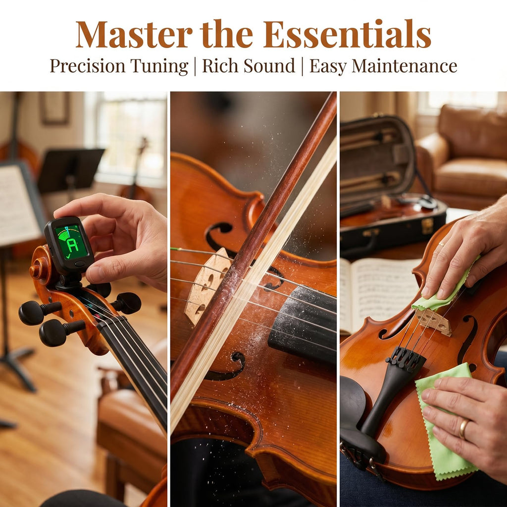 NANYI Size 1/2 beginner first violin Set for Kids, Solid Wood Acoustic Fiddle Kit with Hard Case, Bow, Rosin, Shoulder Rest, Tuner and Extra Strings