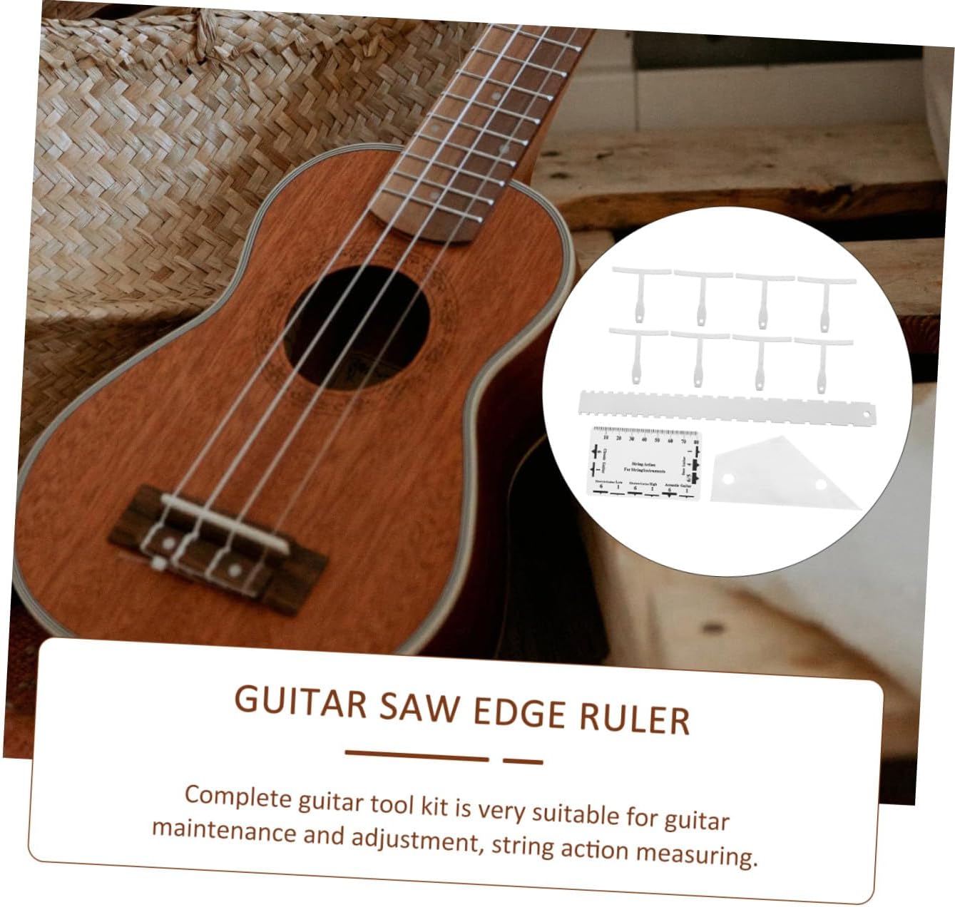 Toddmomy 12pcs Guitar Setup Kit String Action Ruler Radius Gauge for Fretting Nut Saddle Adjustment