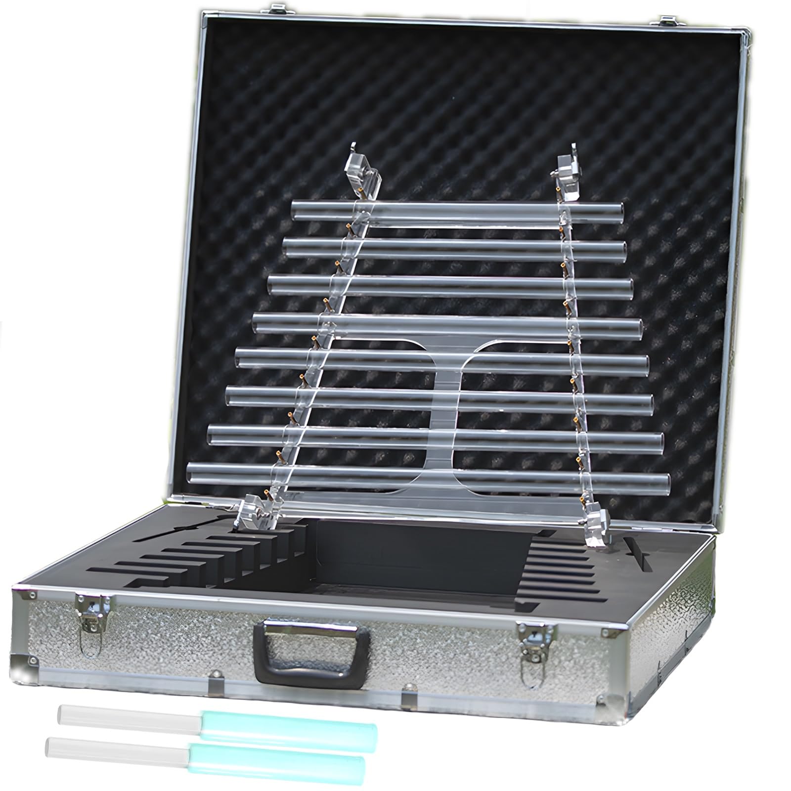 Crystal Singing Harp 8 Notes C D E F G A B C Including Aluminum Suitcase Healing Musical Instrument for Healing Meditation, Adjusting Emotional State,Clear 432 Hz,11 inch