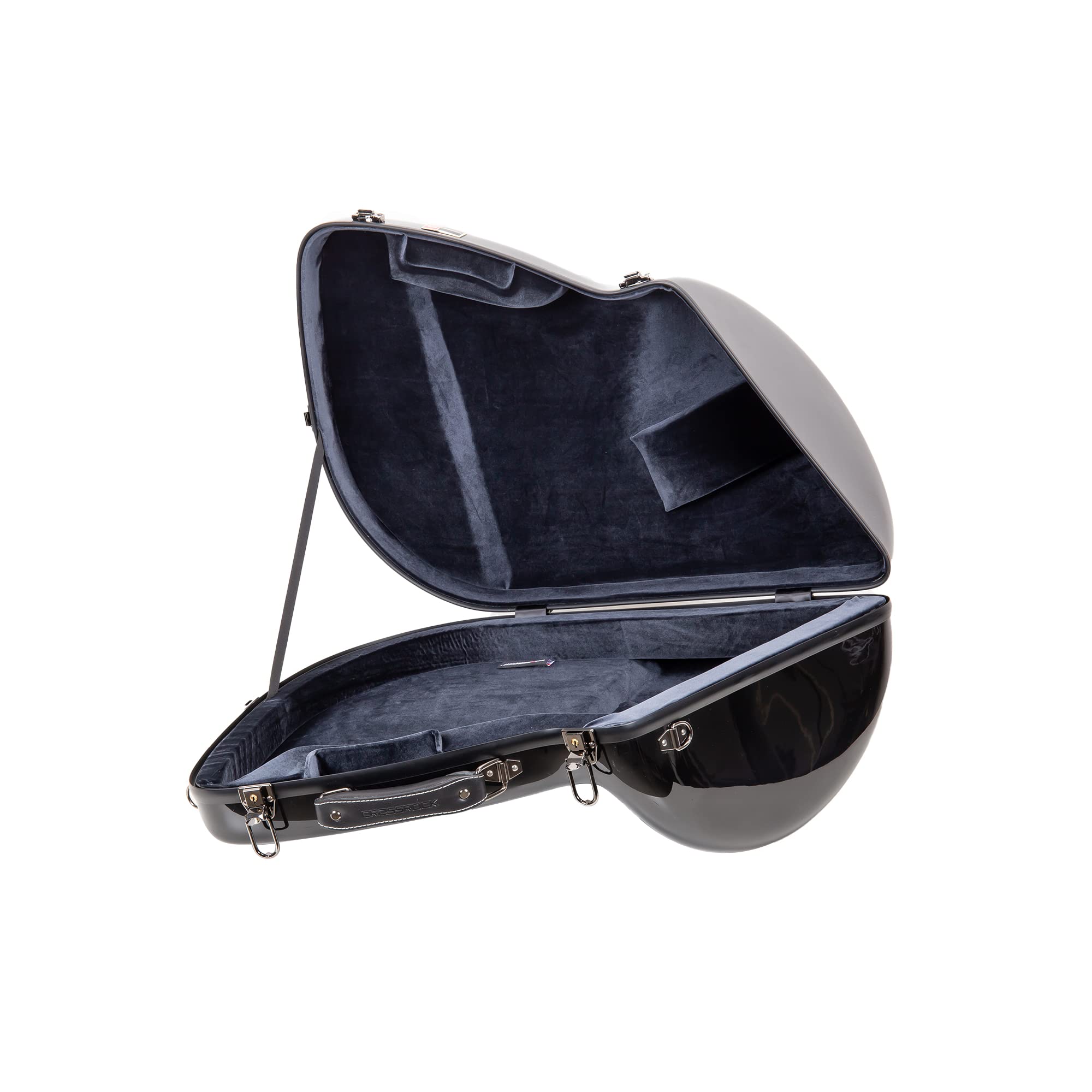 Crossrock Fiberglass Case fits for Trumpet with removable shoulder straps-Black(CRF1020TRBK)