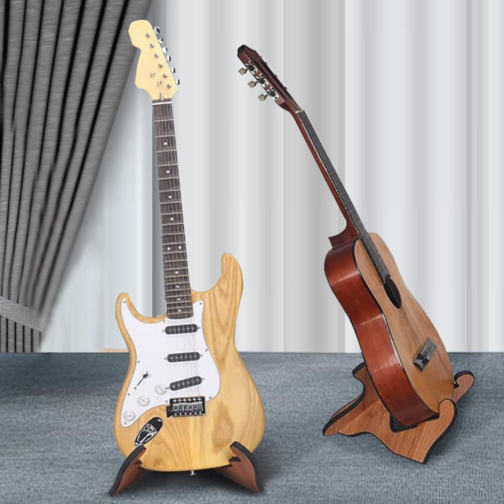YYJ HOME Electric guitar stand, ukulele stand, acoustic guitar stand, with foam edges premium wooden guitar stand, apply to bass guitar stand for cello/mandolin/banjo/walnut
