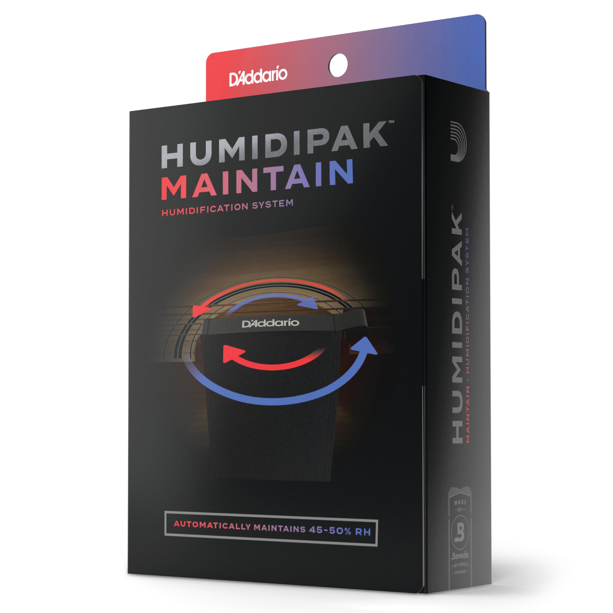 D'Addario Accessories Guitar Humidifier Packs - Two-Way Humidification System Conditioning Packets - For Maintaining Proper Guitar Humidification Level - 3 Maintain Replacement Packets