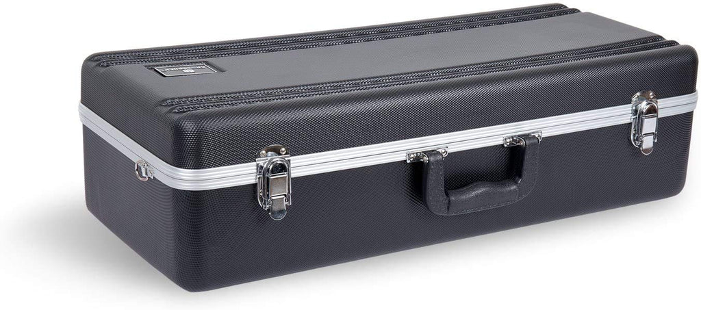 Crossrock Trumpet Case for Bb Horn | Textured Blue Finish with Velvet Interior, Security Lock, Metal Feet & Detachable Strap (CRA861TRBL)