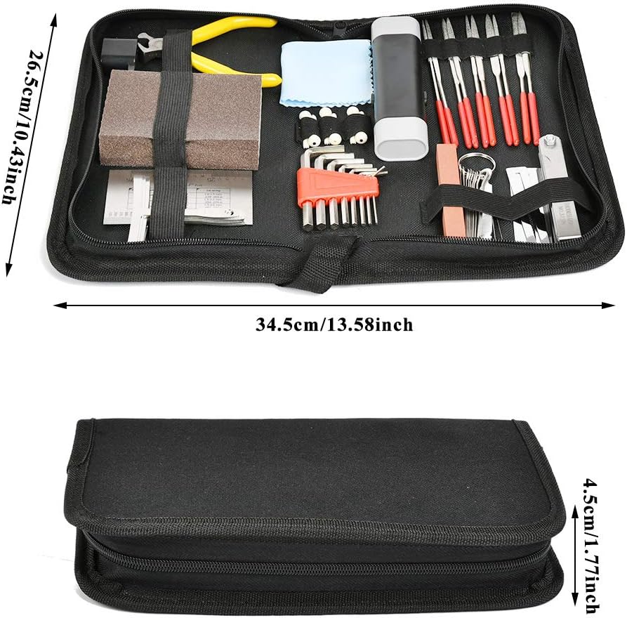 44 Pcs Guitar Repairing Maintenance Tool Kit, Complete Stainless Steel Guitar Setup Kit Repair Tools for Guitar Ukulele Bass Mandolin Banjo