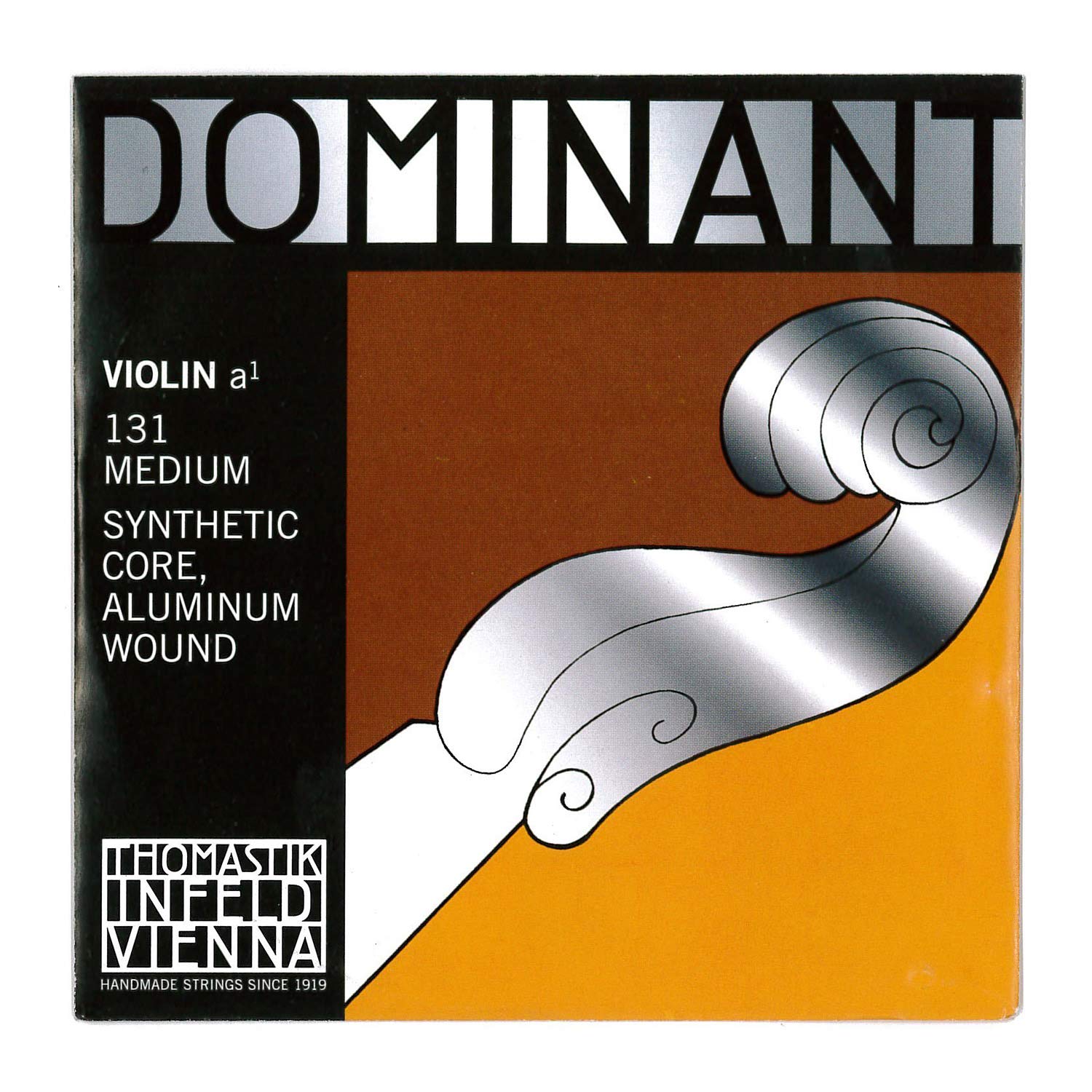 Thomastik-Infeld Dominant Violin String Set, 4/4 Size, Medium Tension - 135B - Synthetic Core A, D, G with Stainless Steel E, Removable Ball - Clear & Balanced Tone, The Reference Standard for Violin