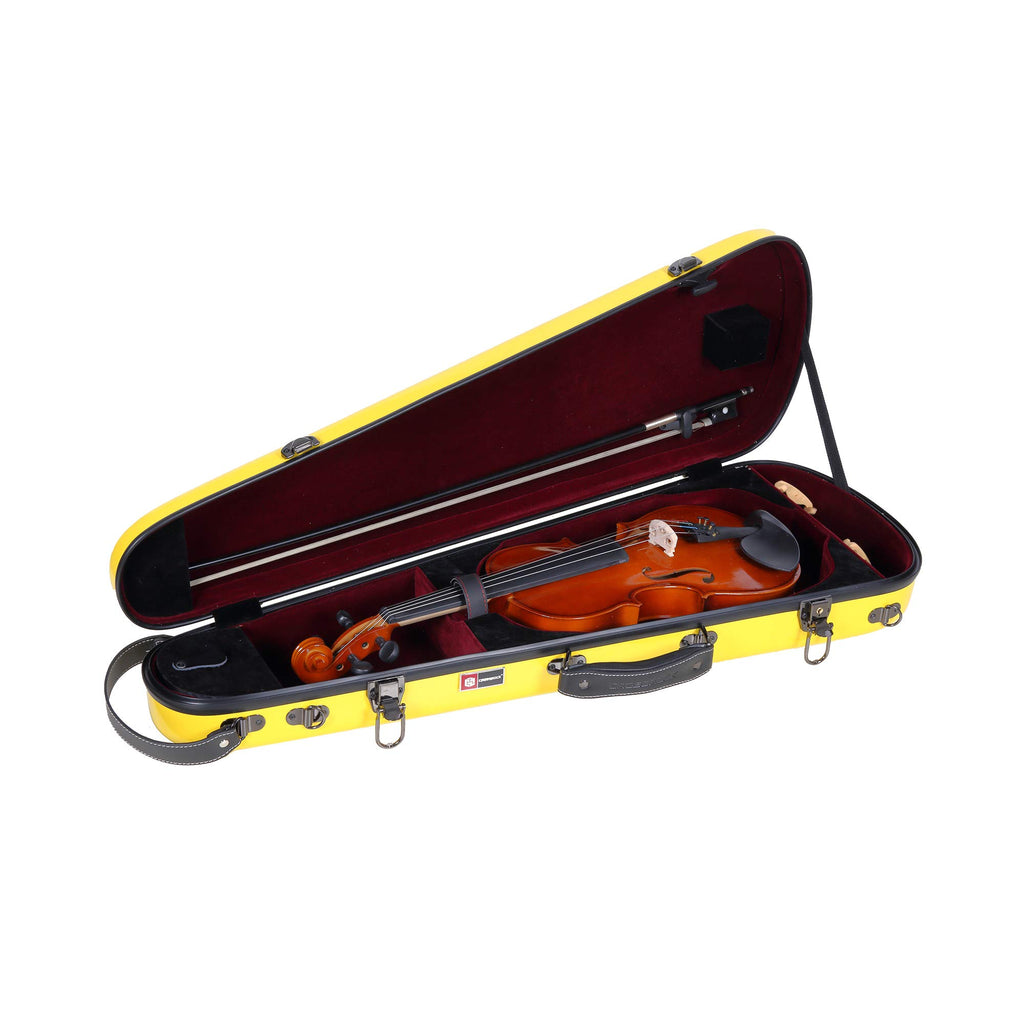 Crossrock Fiberglass Violin Case for 4/4 Full Size – Glossy Mint Blue Contoured Shell, Velvet Suspension Interior, Backpack Straps – Lightweight & Stylish (CRF1020VMB)