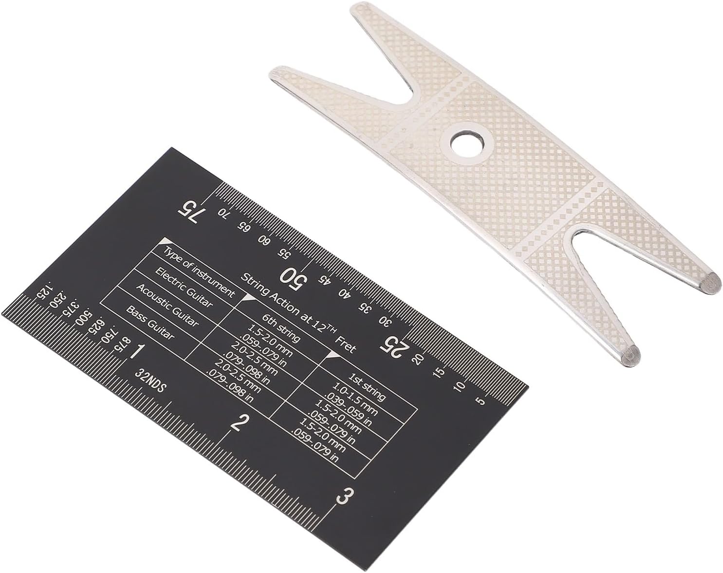 Guitar Luthier Tools Kit, String Action Ruler Gauge Tool Set with Wrench for Electric Guitar Bass Acoustic Mandolin Banjo Repair