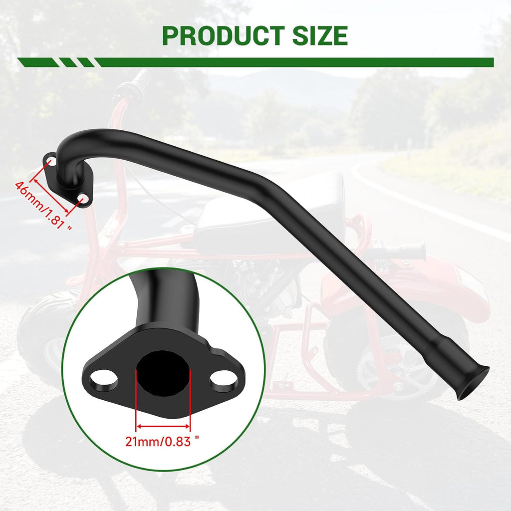 Trumpet Exhaust for Predator 212 224 Non Hemi Engine, Central Long Mini Bike Exhaust Header Pipe Compatible with GX160 GX200 6.5HP 196cc Coleman CT100U Baja DB30 KT196 Trailmaster Go Kart Parts