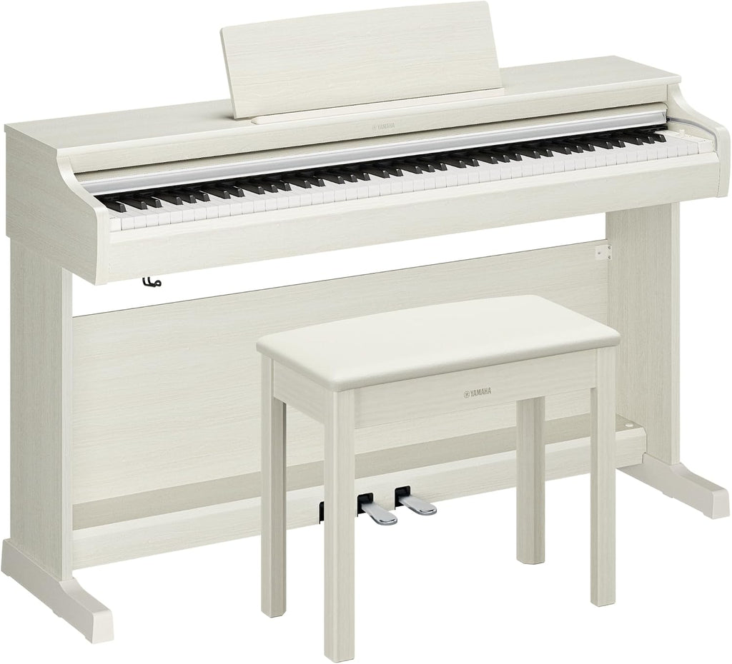 Yamaha Arius Series 88-Key Weighted Digital Piano Keyboard, Full Size, GrandTouch-E Action, CFX Concert Grand Piano Sound, 3-Pedal Unit, Bench Included, Classic Upright Design, YDP-166WB