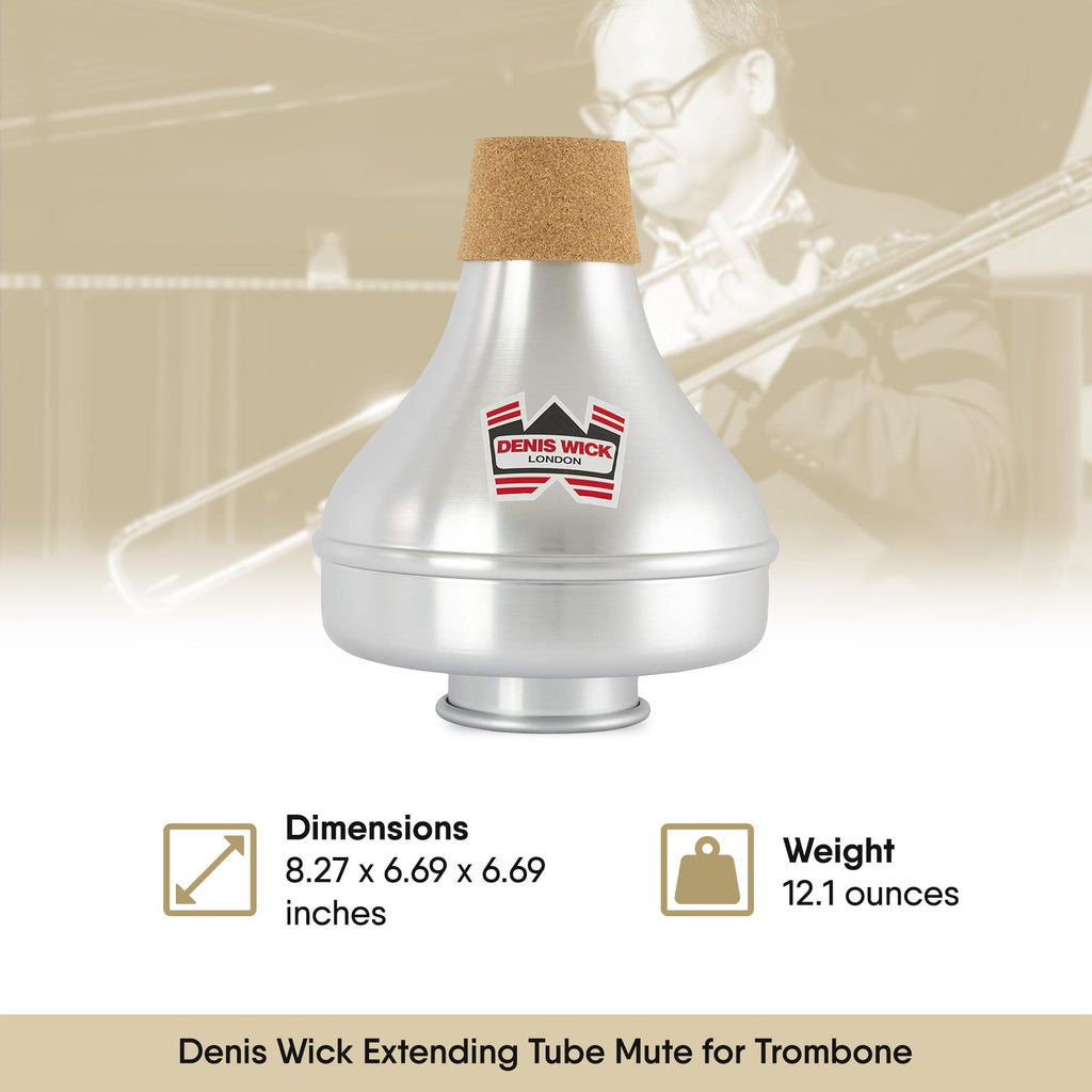 Denis Wick Trombone Straight Mute - Aluminum Mute for Trombone - Accessories for Brass Instruments - Low Tone Register - 3.9 x 6.3 x 1.6 inches