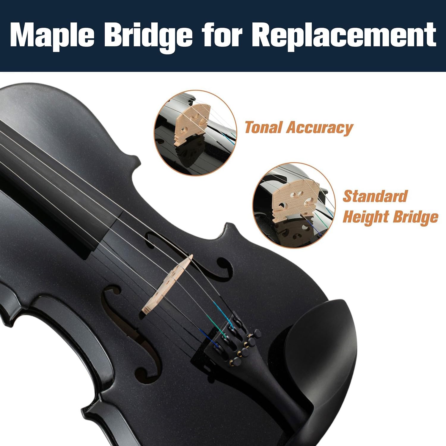 Mendini by Cecilio 14 Inch Solid Wood Viola Set for Beginners - Hand Carved Acoustic Viola Kit with Hard Case, Bow, Rosin, Bridge and Extra Strings