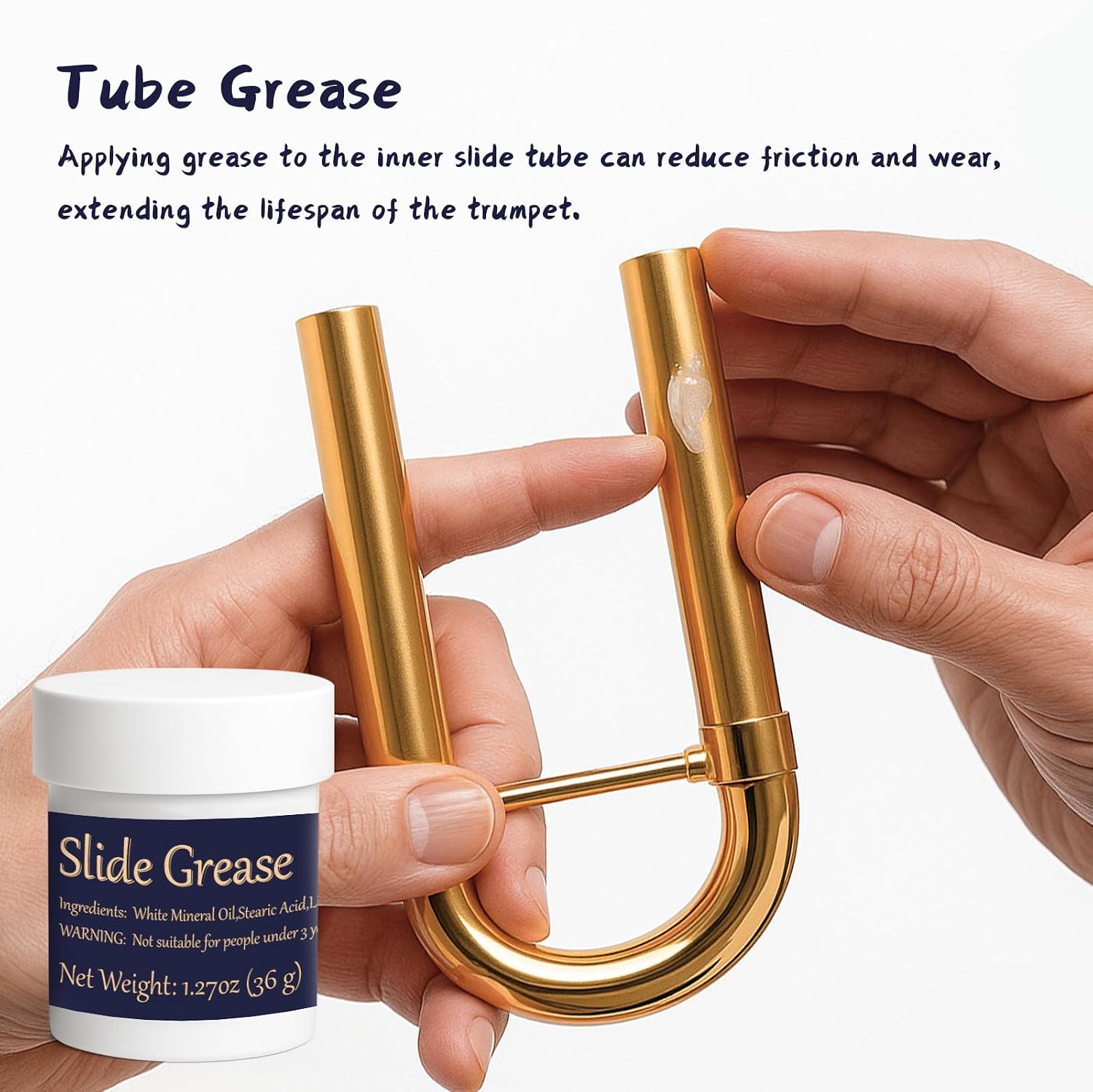 Trumpet Cleaning Kit, Clean and Care Horn, Trumpet Valve Oil Kit with Valve Oil, Slide Grease, Cork Grease, Cleaning Cloth, Mouthpiece/Valve/Bore Brushes, Polishing Cloth
