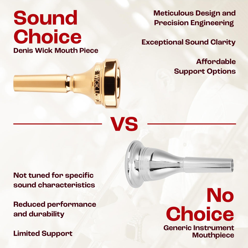 Denis Wick Classic Trombone Mouthpiece Silver Plated, 5880-4AL - Barrel Backbore for Balanced Tone & Smooth Response - Large Shank Fitting Trombone Accessory for Easy Articulation - 26 x 6.72 x 7.38mm