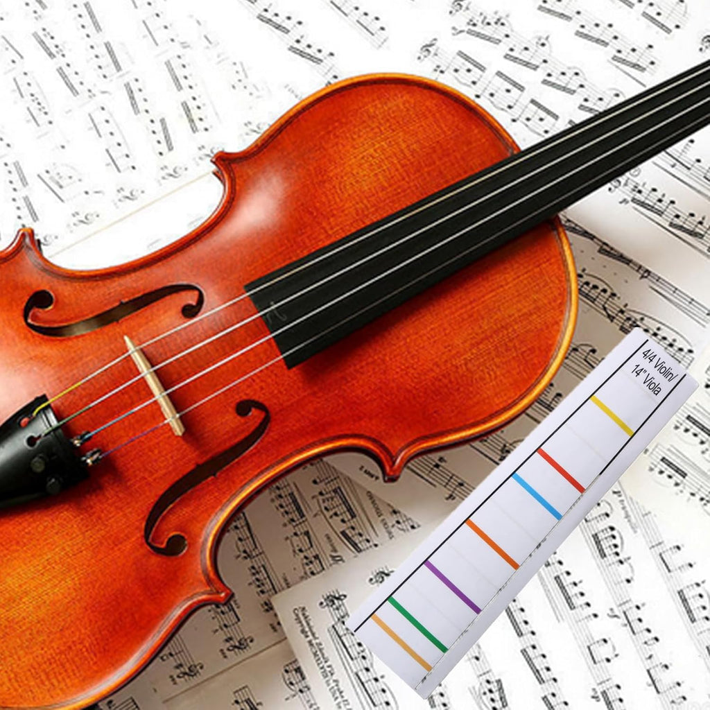 2Pcs 4/4 Violin Tape Violin Finger Guide Fretboard Sticker, Transparent | Fingerboard Marker Fiddle Learn Note Chart Tape for Violin Fingerboard