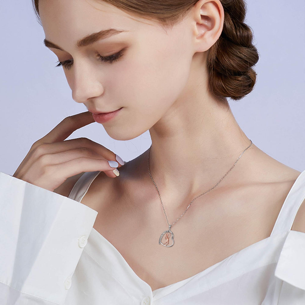 Sterling Silver S925 Ballet/Violinists/Gymnastics/Cello/Runner/Tennis/Piano/Artist Necklace Jewelry Gifts for Women Christmas Gift