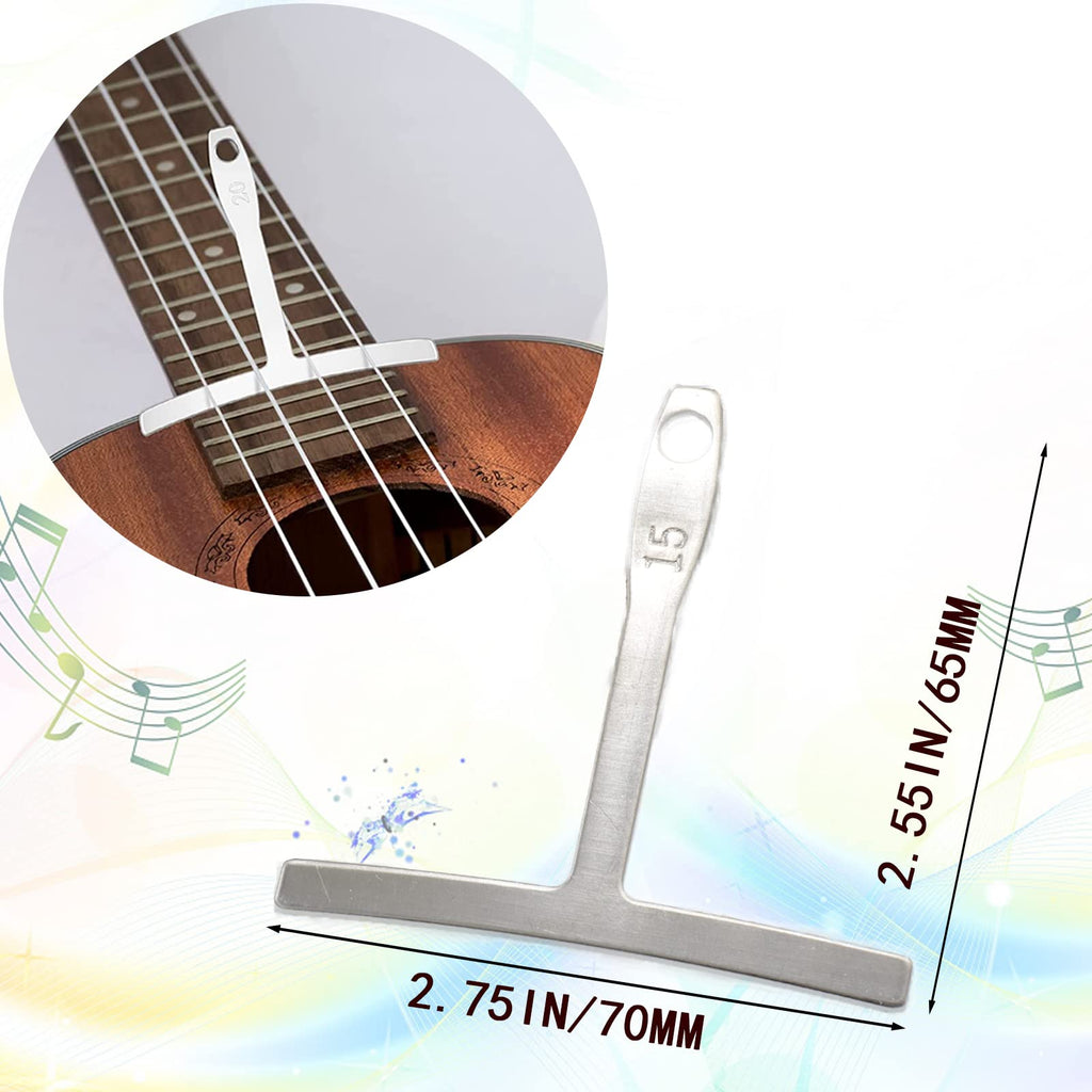 10-Piece Guitar Luthier Tool Set Radius Gauge and Action Ruler | understring gauge set, neck action height check, acoustic electric bass fit, silver steel ruler, nut saddle fret setup