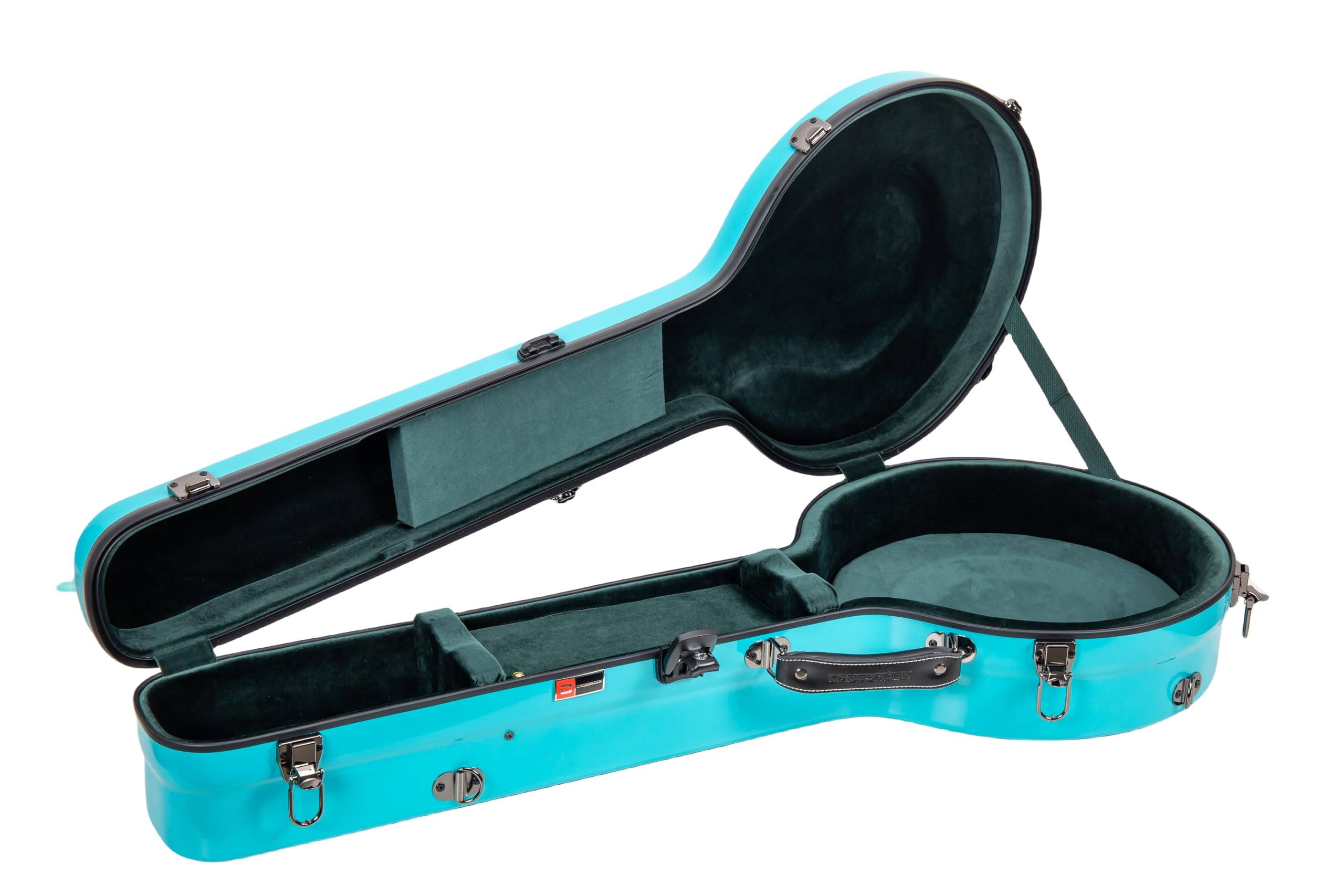 Crossrock Poly Carbon Cello Case for 4/4 Full Size | Red Matte Finish, Black Velvet Interior, Wheels, Music Pouch – Lightweight Protection Series