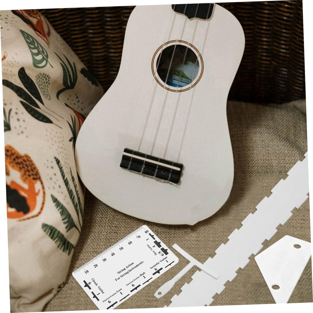 Kit completo de herramientas de luthier para guitarra, calibre de radio, regla de acción, bordes rectos para reparación de guitarra, 12 uds