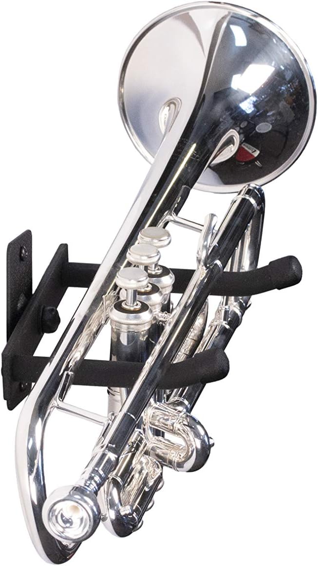 String Swing Horizontal Wall Mount Trumpet Holder - Stand for All Trumpets Including Piccolo and Pocket - Musical Instruments Safe Without Hard Cases - Made in USA