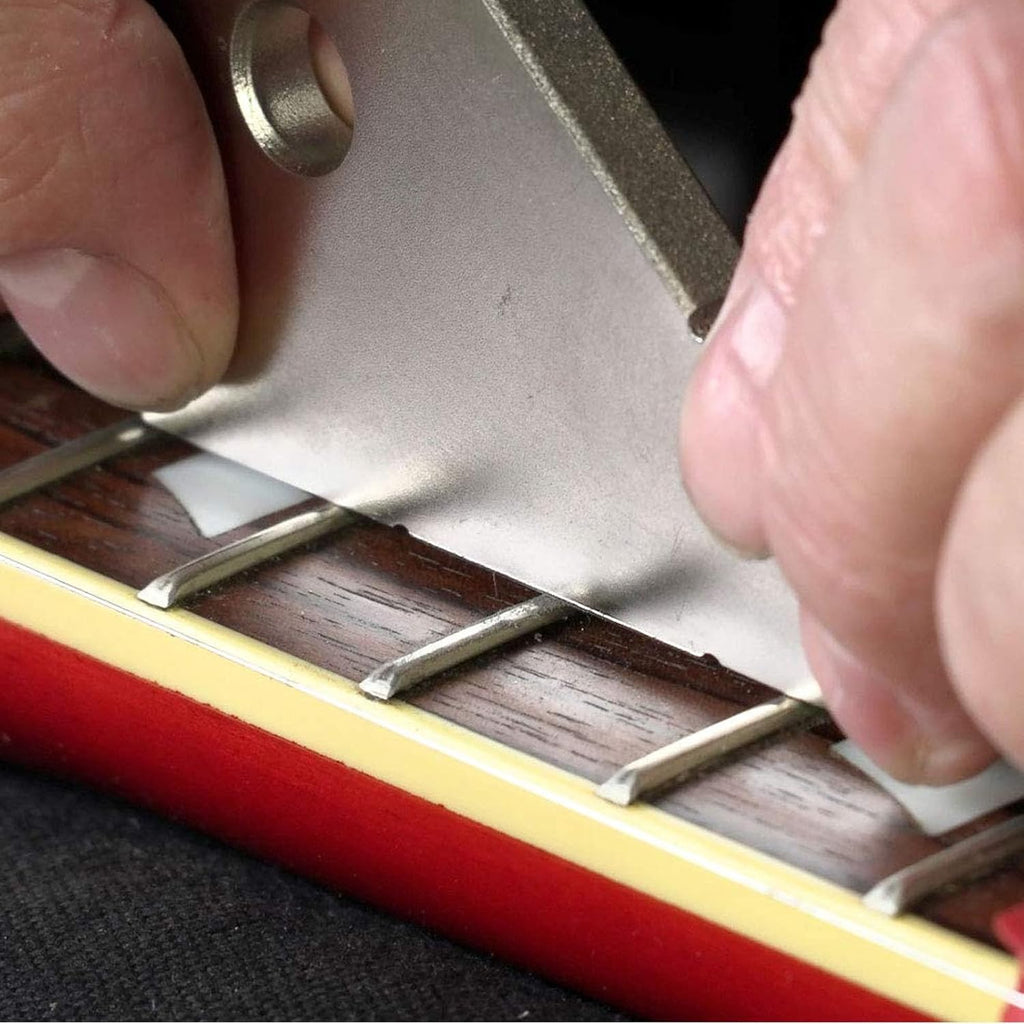 4 in 1 Guitar Leveling Ruler, Guitar String Action Gauge Stainless Steel Fret Leveling Ruler for String Instrument Setup
