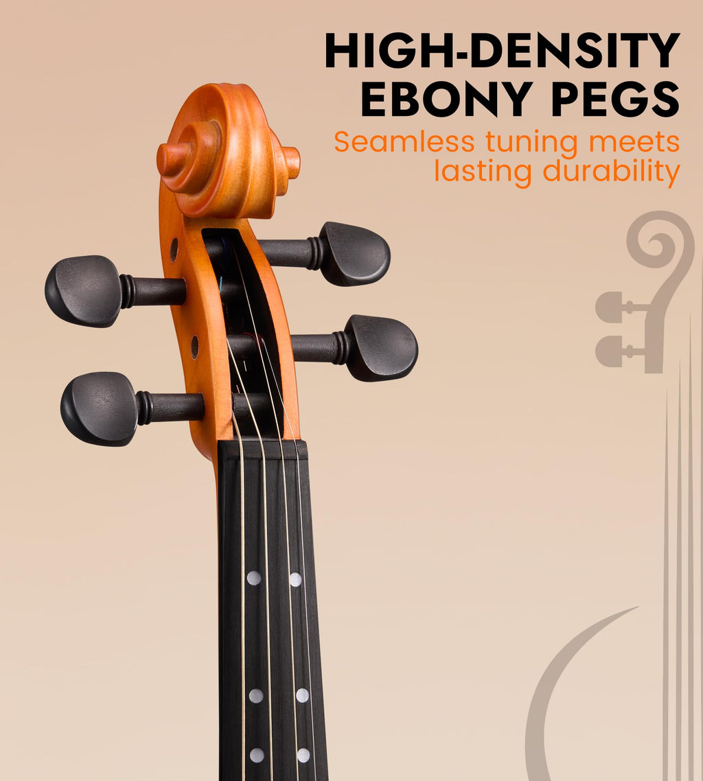 Tostar Acoustic Violin Full Size 4/4 Violin Set Starter Kit with Carrying Case, Violin Bow, Bridge, Rosin, Shoulder Rest, Stickers, Instruction Extra Strings for Beginner Retro Matte