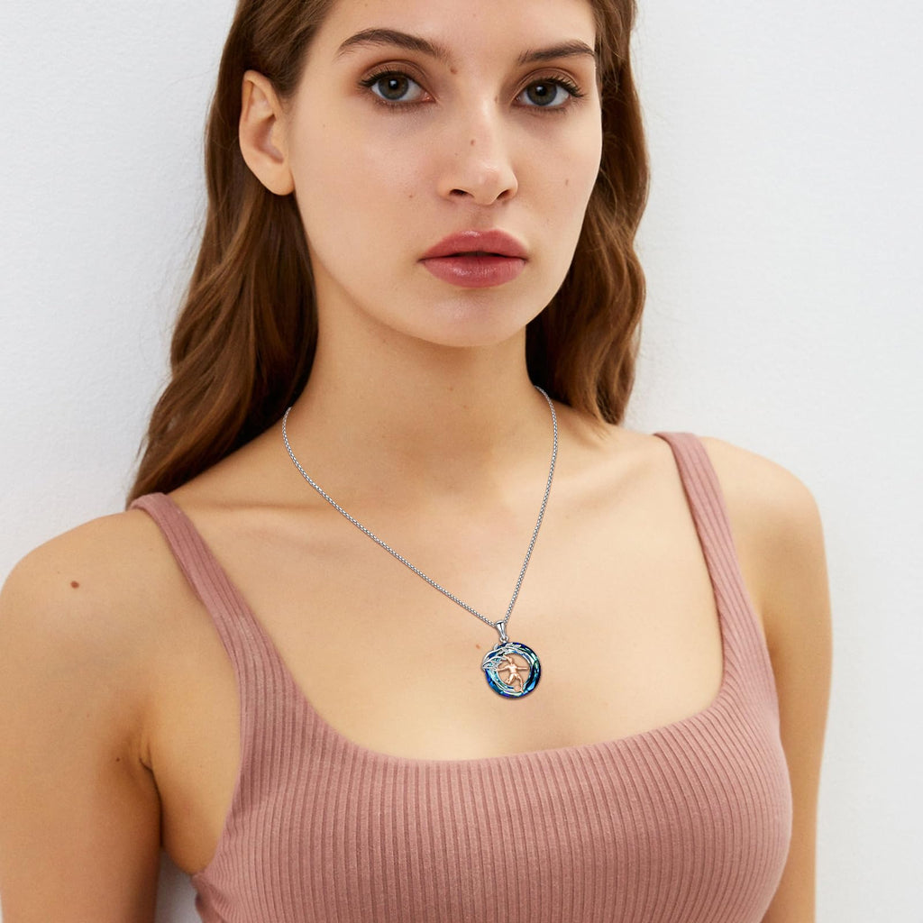 Sport/Music Necklace for Women 925 Sterling Silver Crystal Pendant Tree of Life Jewelry Gifts for Sport Players