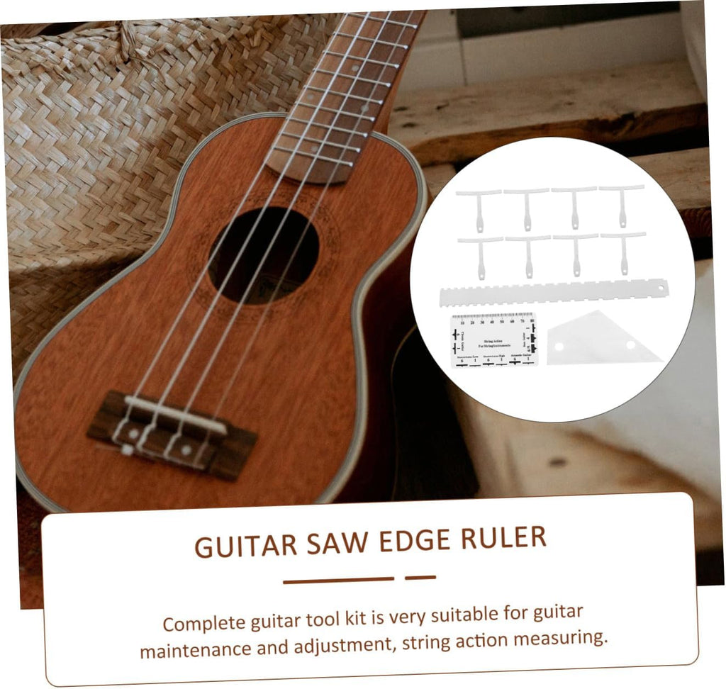 Kisangel 12pcs Guitar Tool Kit Luthier Tools Set Action Gauge String Action Ruler Fret Ruler for Guitar Maintenance