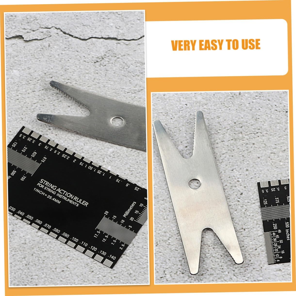 TOYANDONA Guitar Supplies Violin String Ruler Kit String Action Gauge Tool Violin Tool Ruler