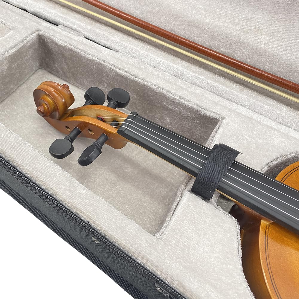 4/4 Violin Kit for Beginners - Perfect for School Orchestra & Daily Practice, Solidwood Maple/Basswood Construction, Matte Black Finish, Hard Case & All Accessories Included