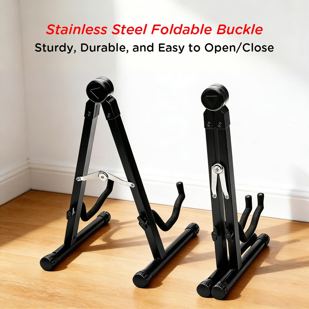 Cello Stand with Bow Holder, Wooden Stand for 1/2, 3/4, 7/8, 4/4 Full-Size, A-Frame Floor Cello Stand with Padded Foam and Non Slip Pad, Cello Display Stand (Black Walnut)