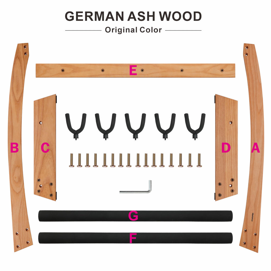 Nefelibata Guitar Stands 5 Wooden Guitar Rack Floor for Guitars and Cases, Electric, Acoustic, Bass Guitars, Cellos, German Ash